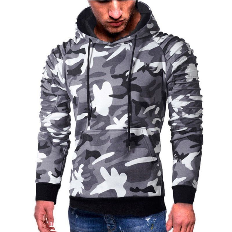Plisovaná Mikina S Kapucí Camo