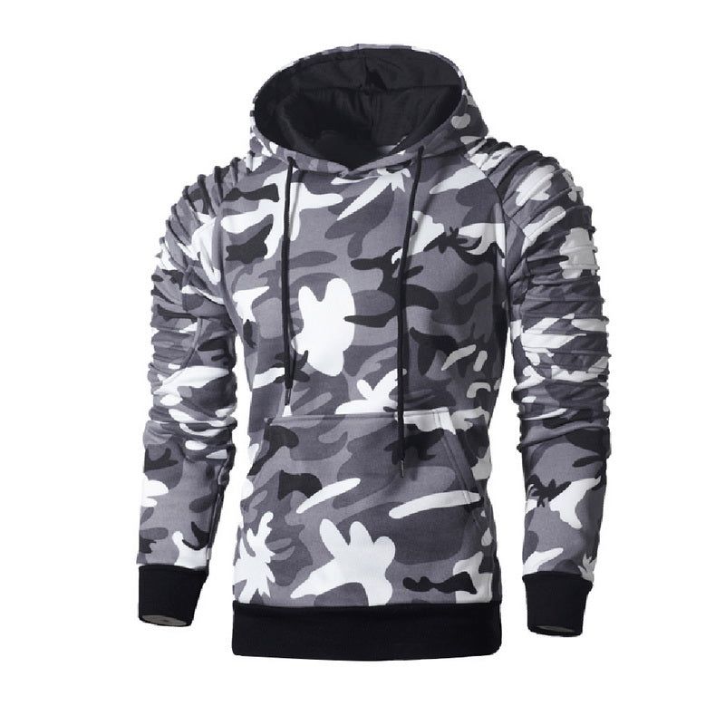 Plisovaná Mikina S Kapucí Camo