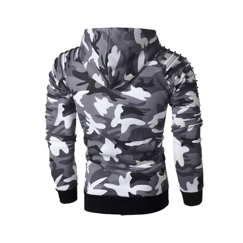 Plisovaná Mikina S Kapucí Camo